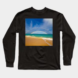 Double Rainbow Baldwin Beach Long Sleeve T-Shirt